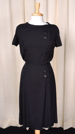 1950s LBD Button Pencil Dress