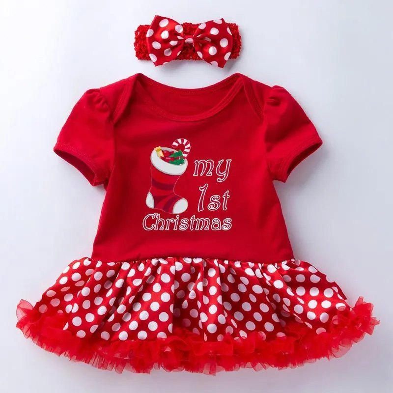 2-piece Cartoon Romper-skirt and Bow Headband Sets for Baby Girl