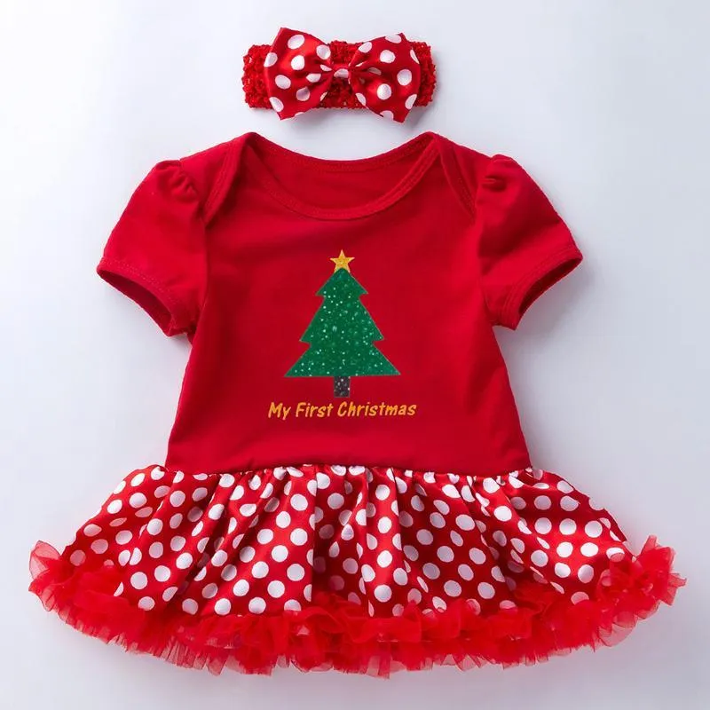 2-piece Cartoon Romper-skirt and Bow Headband Sets for Baby Girl