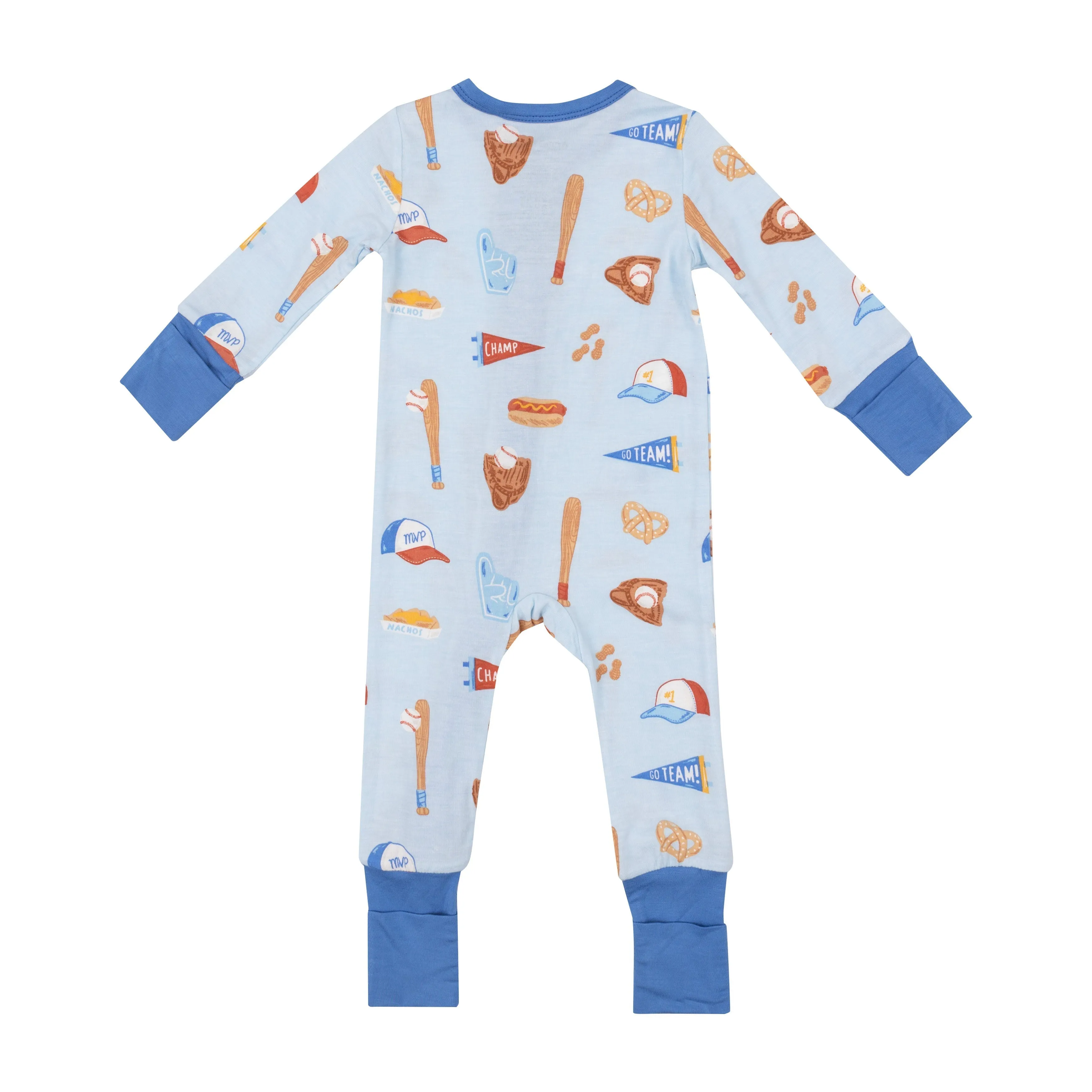 2 Way Zipper Romper - Baseball