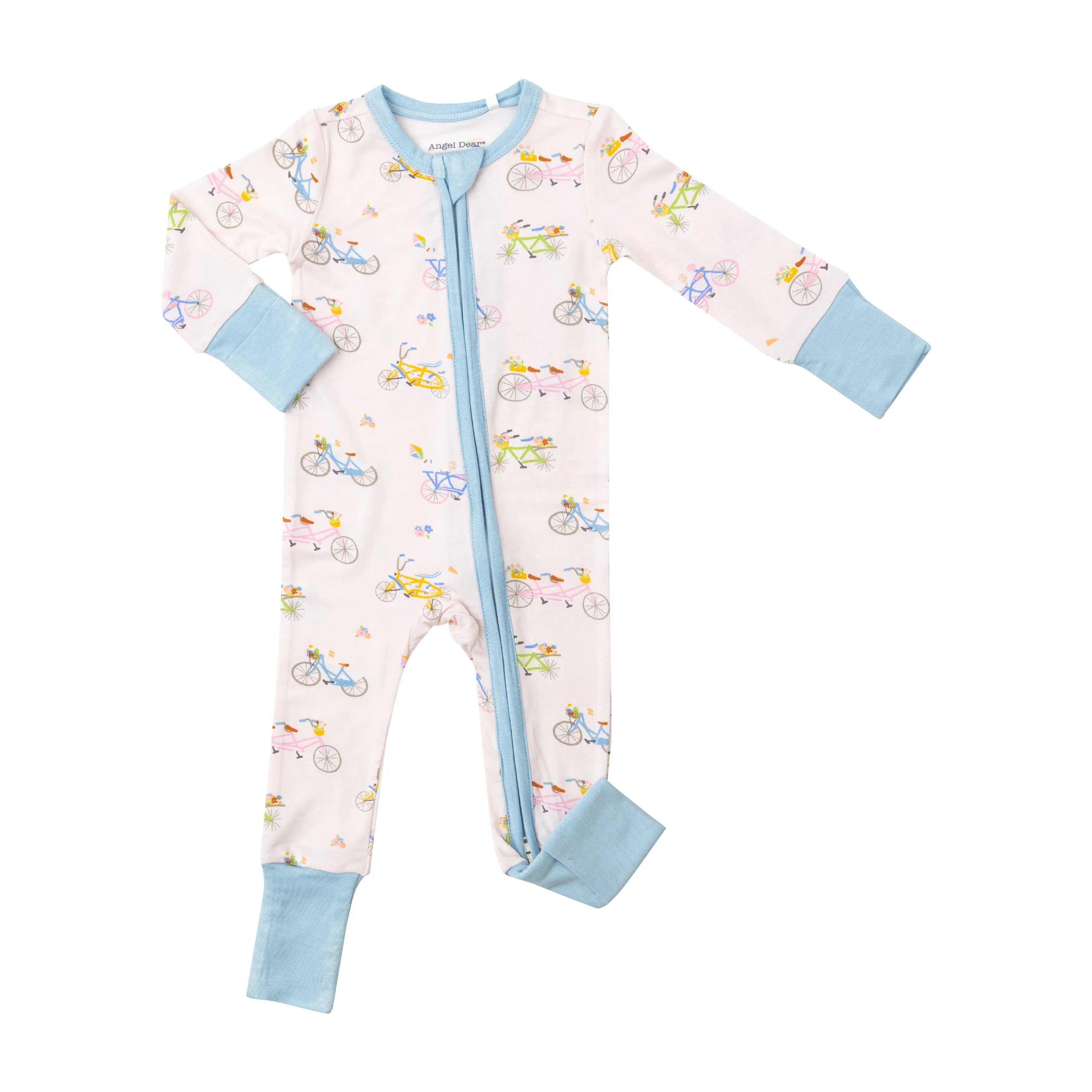 2 Way Zipper Romper - Bikes Pink