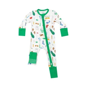 2 Way Zipper Romper - Golf Club White