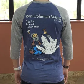 3/4 Sleeve Soft Tri-Blend Unisex Adult T Shirt Heather Blue/Gray Dig The Crystal Experience