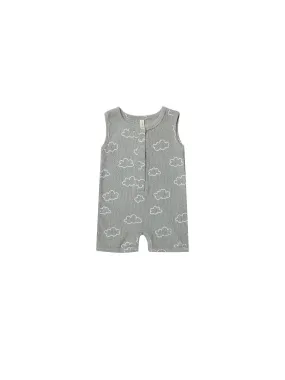 [70%OFF] ribbed henley romper | clouds
