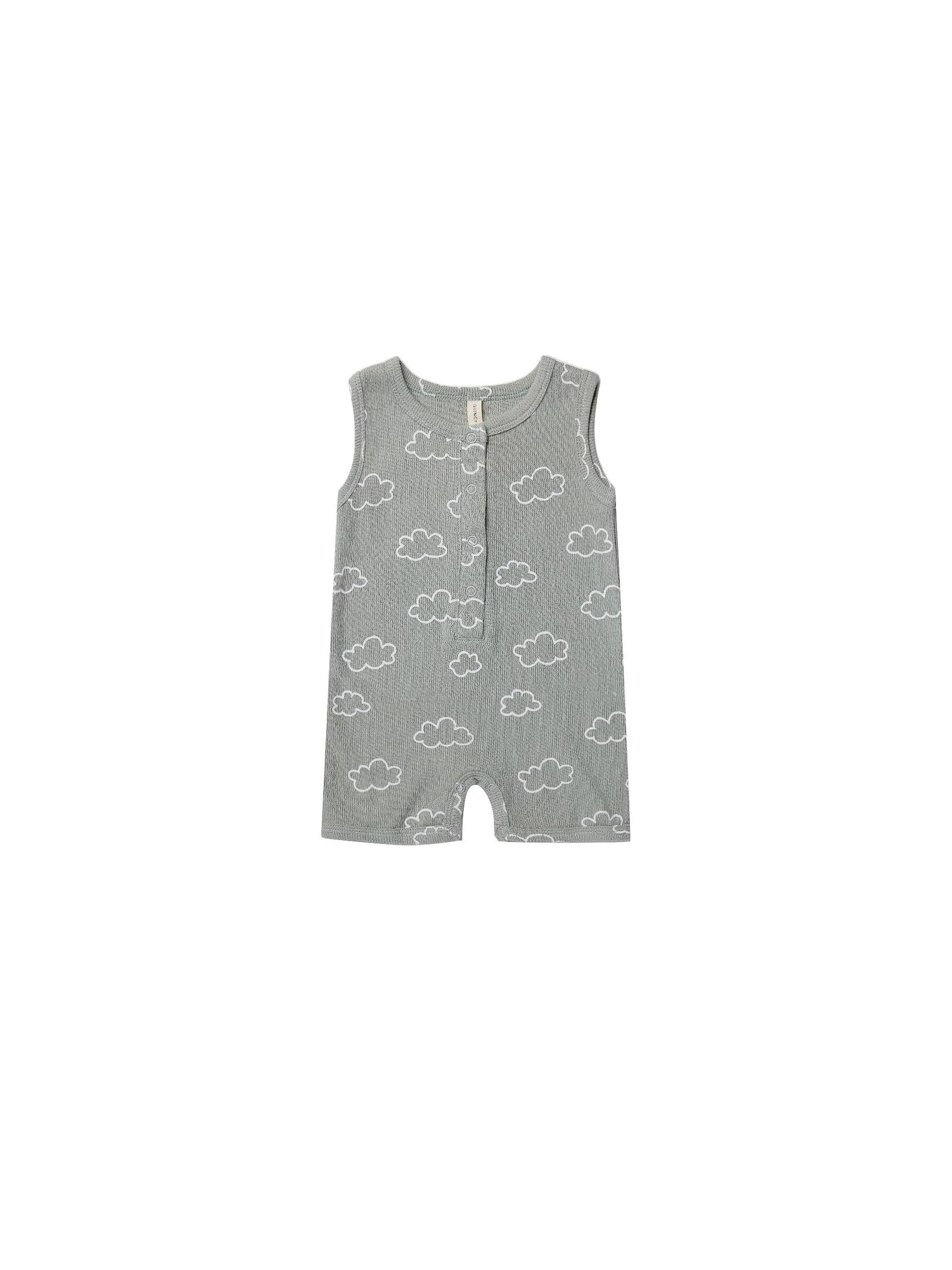[70%OFF] ribbed henley romper | clouds