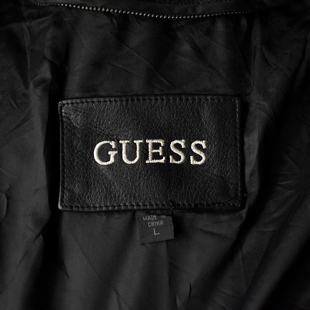 90's GUESS レザーカーコート 240216H