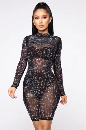 All Eyes On Me Romper - Black