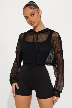 All Lights On Me Romper Set - Black