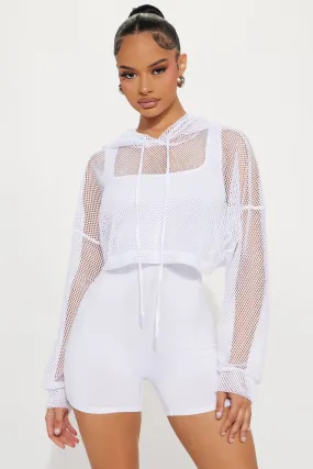All Lights On Me Romper Set - White