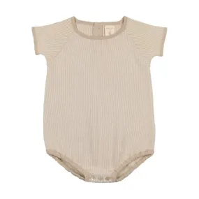 Analogie Taupe Stripe Knit Romper