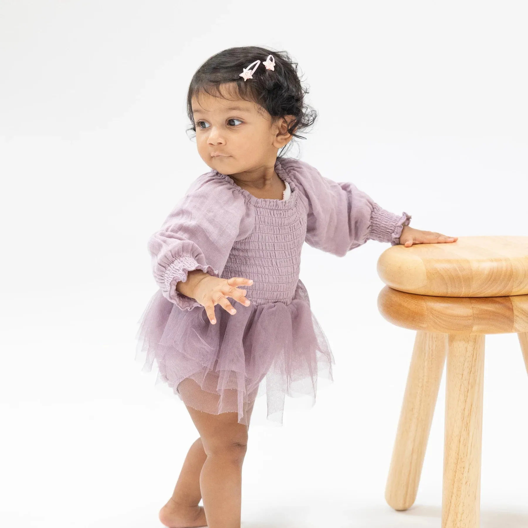 ANG Dusty Lavender Muslin Tutu Long Sleeve Bubble