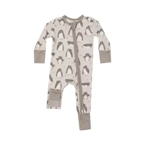 ANG Penguin Pals in Grey 2 Way Zippered Romper