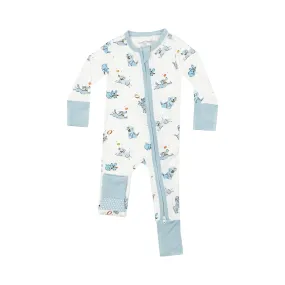 ANG Playful Puppies in Blue 2 Way Zippered Romper