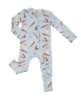 Angel Dear Baby Baseball 2-Way Zipper Romper Pajamas