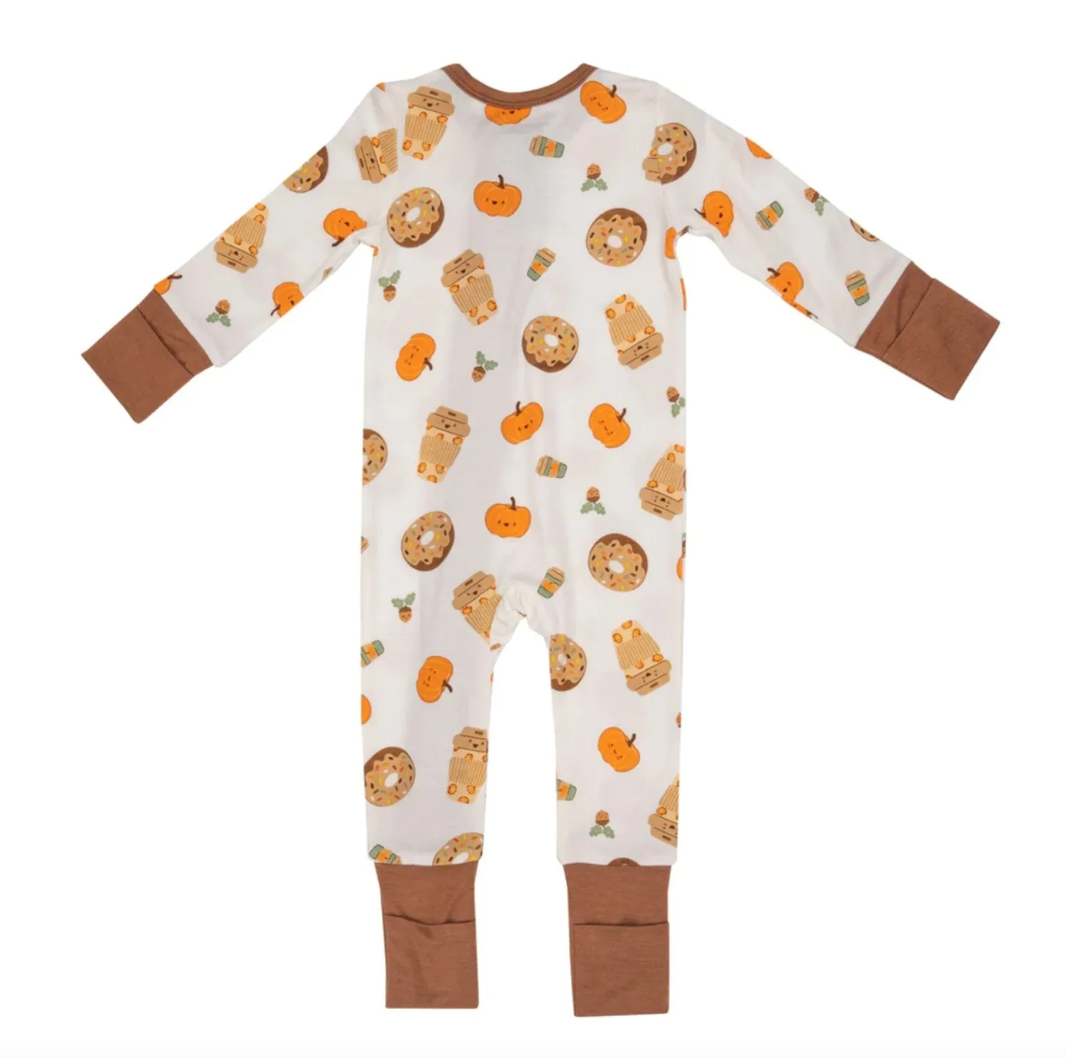 Angel Dear Baby Brown PUMPKIN SPICE LATTE Zipper Romper Sleeper