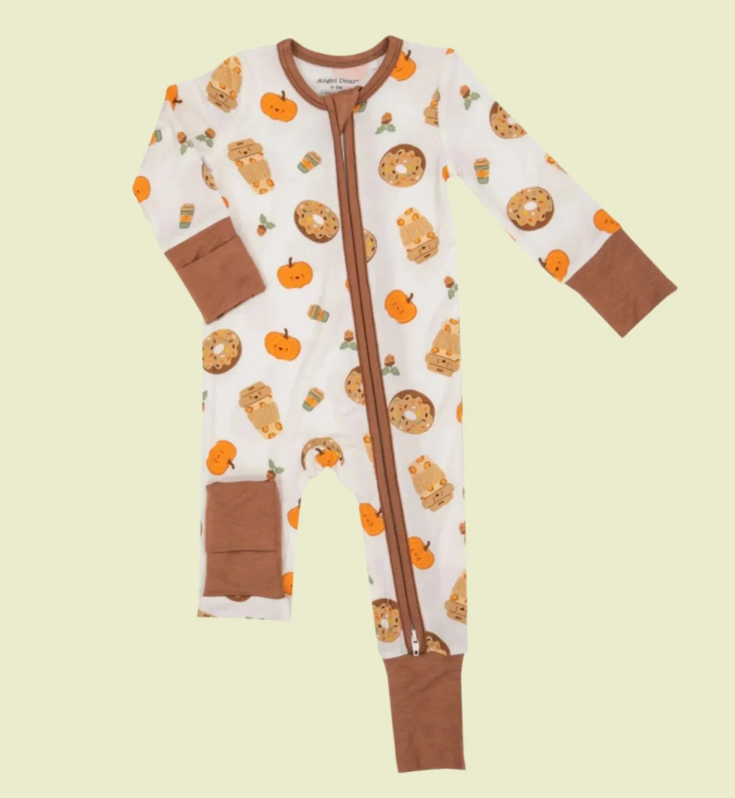 Angel Dear Baby Brown PUMPKIN SPICE LATTE Zipper Romper Sleeper