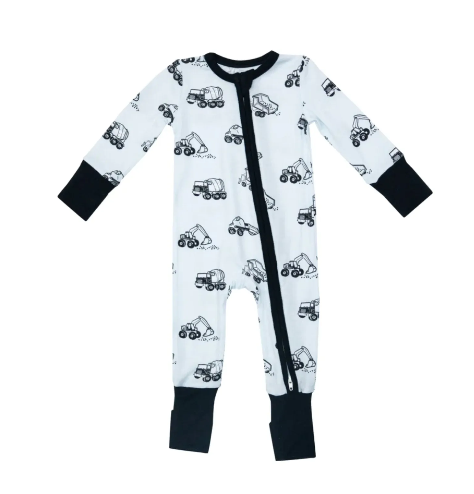 Angel Dear Baby Earth Movers 2-Way Zipper Romper Sleeper Pajamas