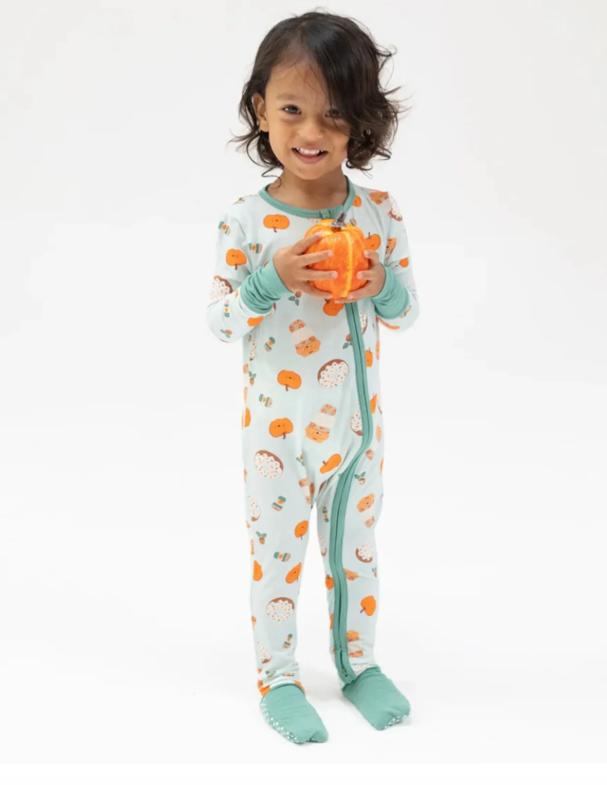 Angel Dear Baby Pumpkin Spice Latte 2 Way Zipper Romper