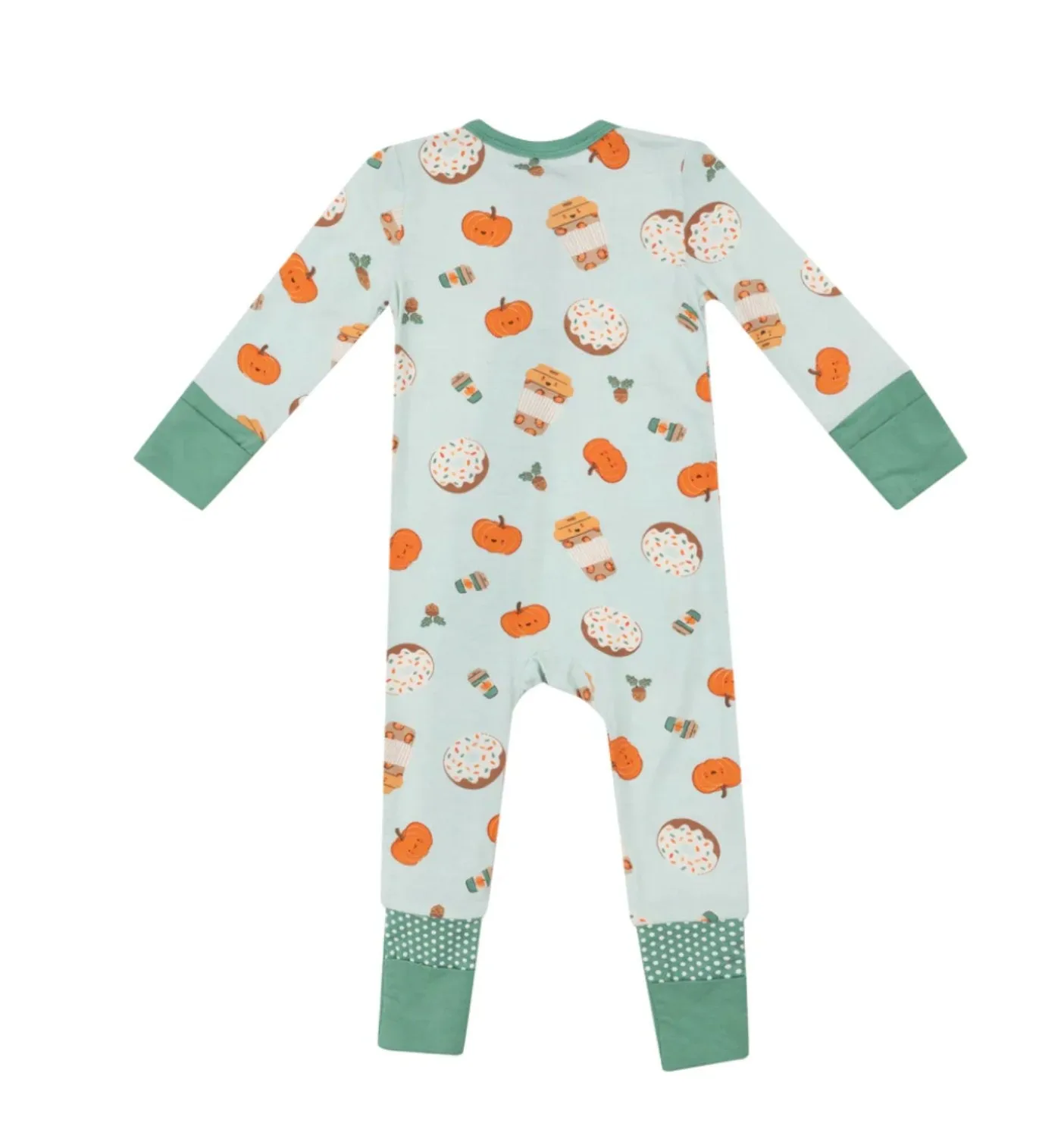 Angel Dear Baby Pumpkin Spice Latte 2 Way Zipper Romper