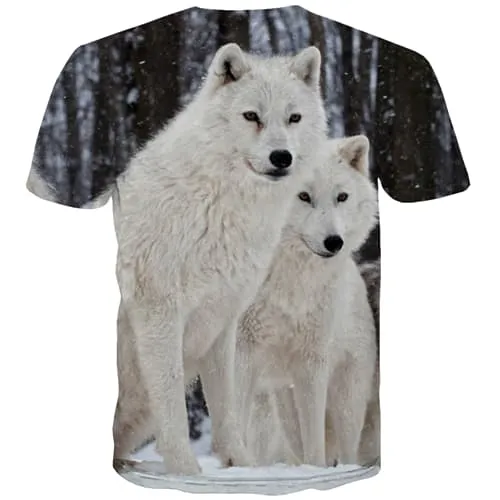 Animal T-shirt Men Wolf Shirt Print Lovely T-shirts 3d Funny Tshirts Novelty Harajuku T-shirts Graphic Short Sleeve summer