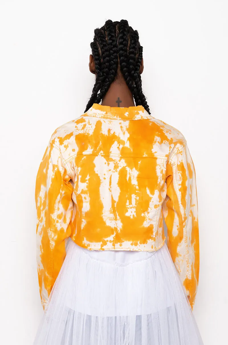 AS IF ORANGE TIE DYE DENIM JACKET