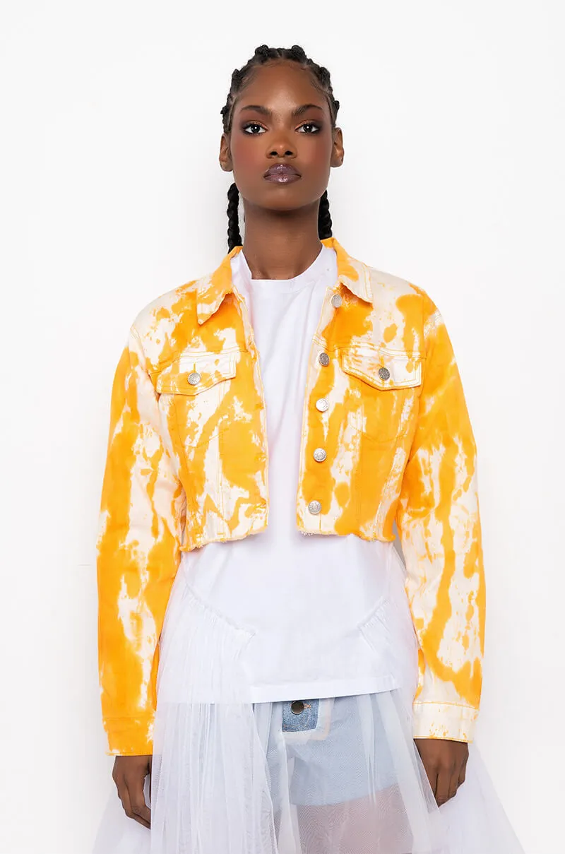 AS IF ORANGE TIE DYE DENIM JACKET