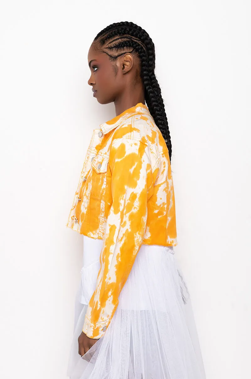 AS IF ORANGE TIE DYE DENIM JACKET