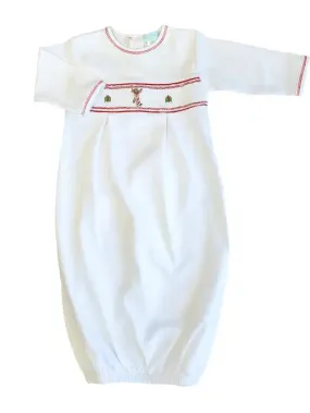 Baby Boy's "Christmas Reindeer" Pima Cotton Gown