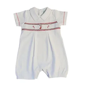 Baby Boy's "Christmas Stockings" Pima Cotton Romper