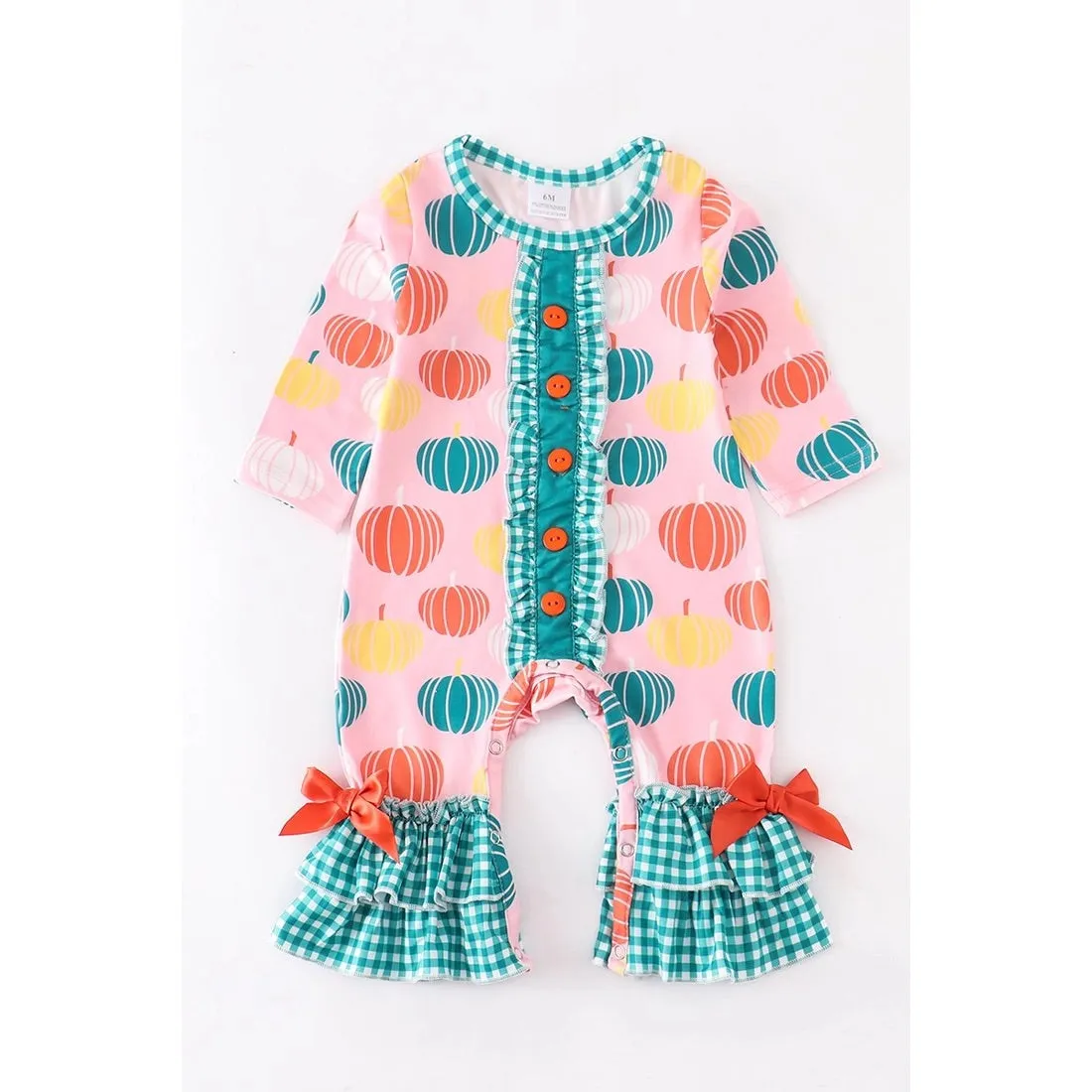 Baby Girl's Pink Pumpkin Romper