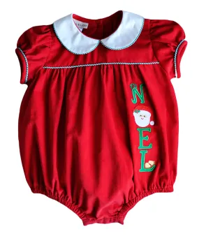 Baby Girl's "Christmas Noel" Red Bubble Romper