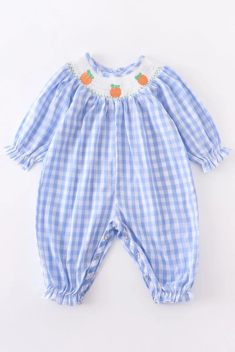 Baby Girl's Smocked Pumpkin Romper