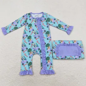 Baby Infant Girls Rompers Christmas Dogs Candy Bamboo Zip Rompers LR1419