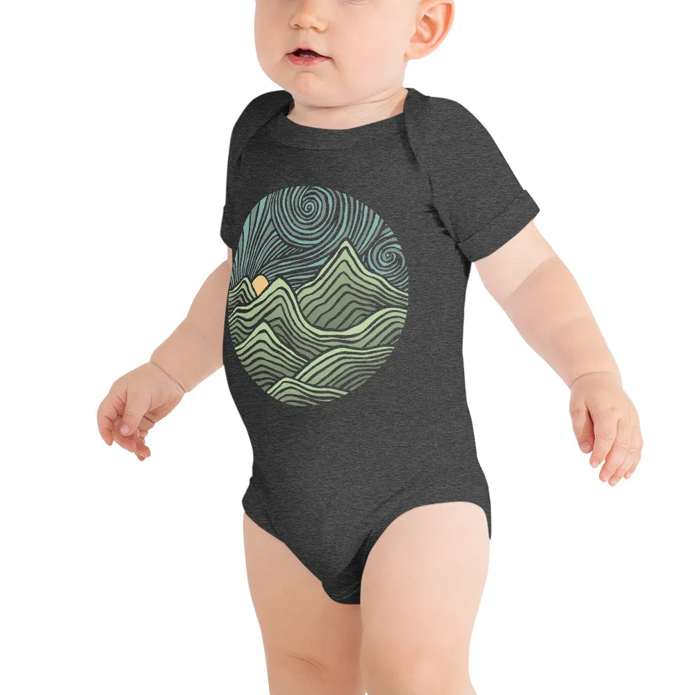 Baby Swirly Mountains Extra Soft One Piece | Design by Dylan Fant