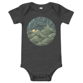 Baby Swirly Mountains Extra Soft One Piece | Design by Dylan Fant