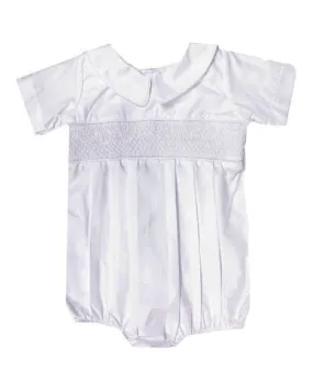 Baby's white smocked romper