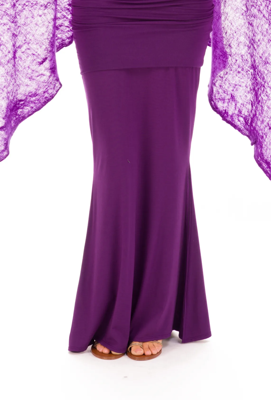 BAMBOO SIDE SLIT SKIRT PURPLE