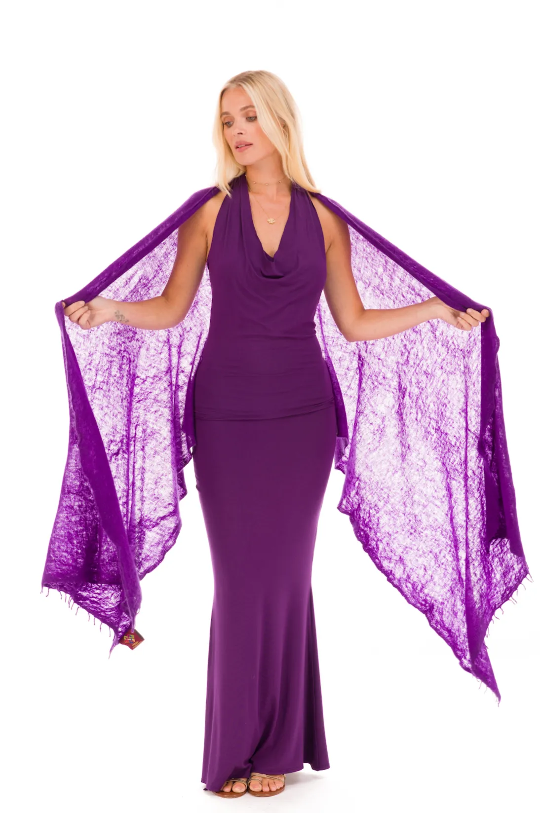 BAMBOO SIDE SLIT SKIRT PURPLE