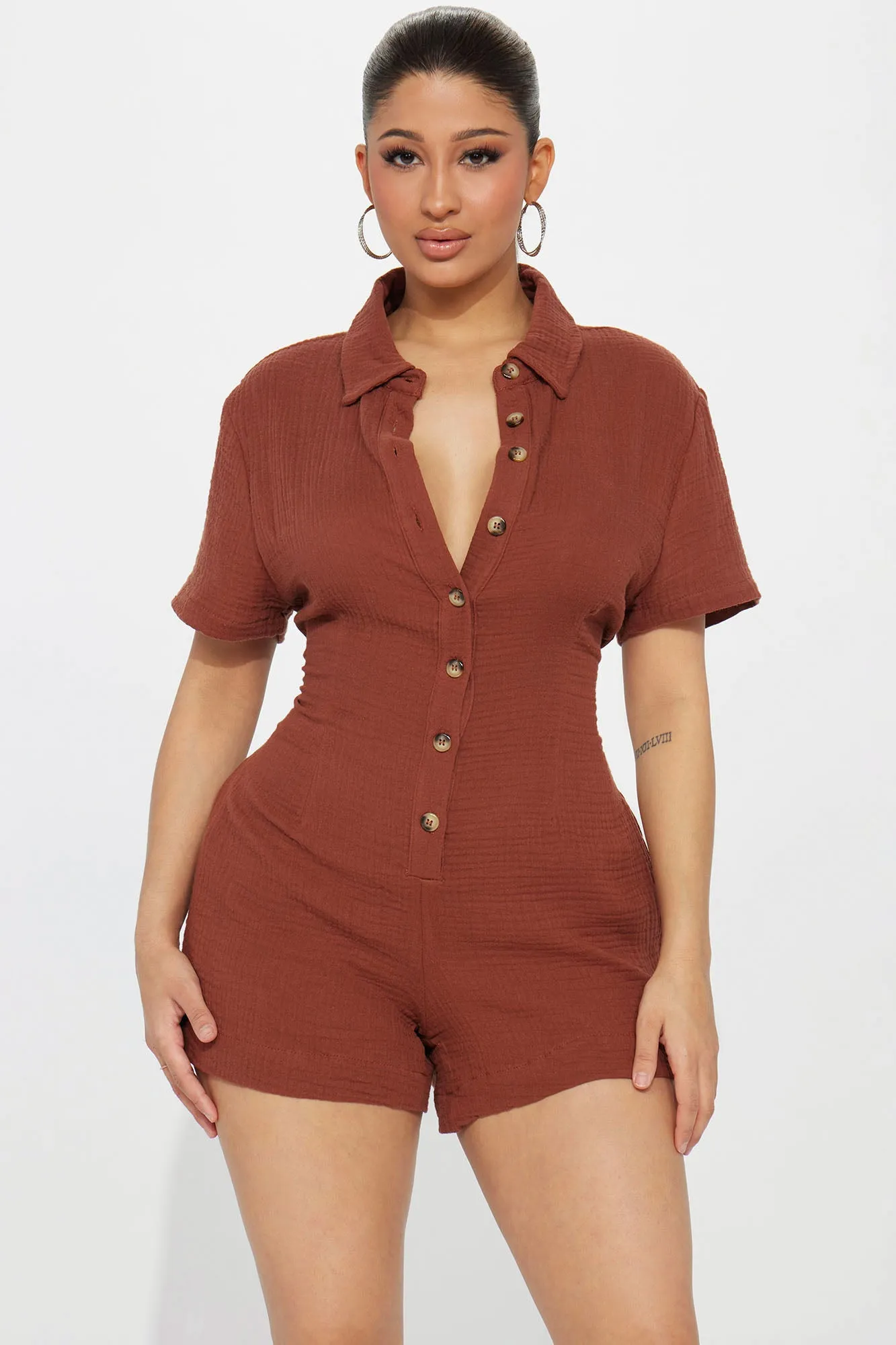 Beach Days Romper - Brown