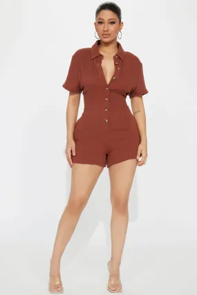 Beach Days Romper - Brown