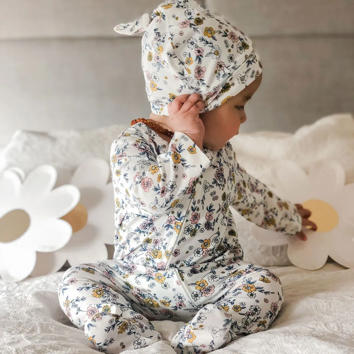 Bebe - Organic Long Sleeve Romper Mae