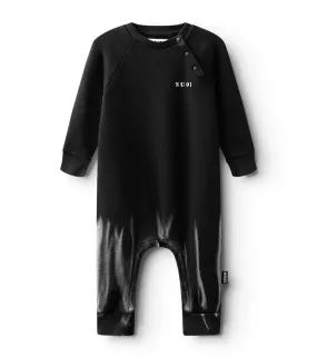 Black Semi-Washed Out Infant Long Sleeve Romper