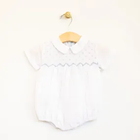 Blue Dot Smocked Bubble