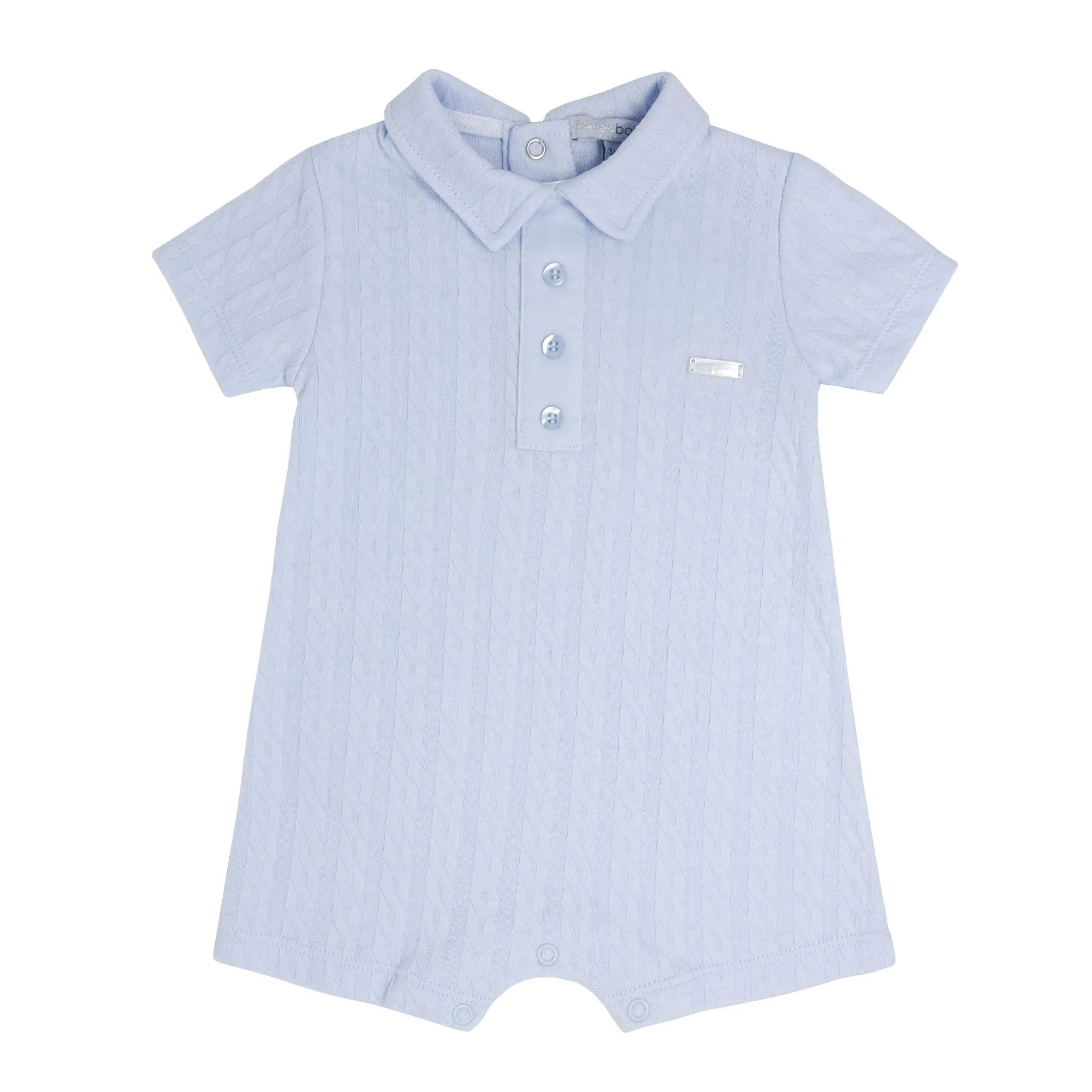 blues baby - baby boys pale blue romper BB0296