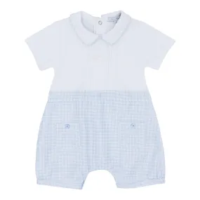 blues baby - Pale blue and white romper