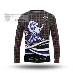Borthwick Tartan Long Sleeve T-Shirt with Alba Gu Brath Regal Lion Emblem