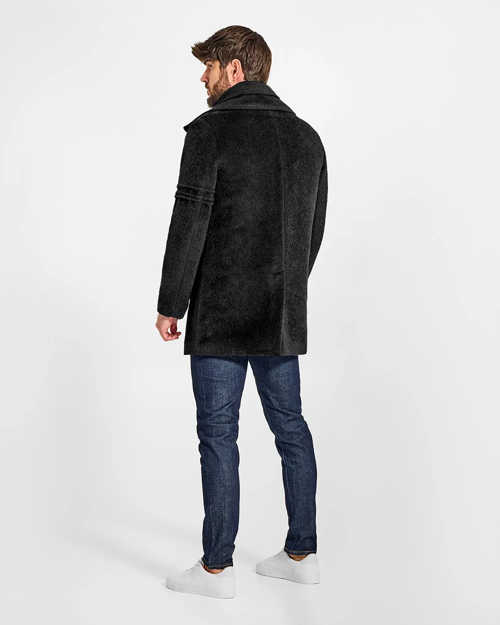 Bouclé Alpaca Double Collar Topcoat