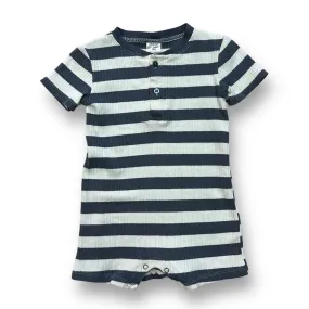 Boys Chick Pea Size 12 Months Country Blue Soft Ribbed Snap Romper