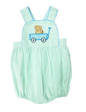 Boy's "Dog in Wagon" Romper