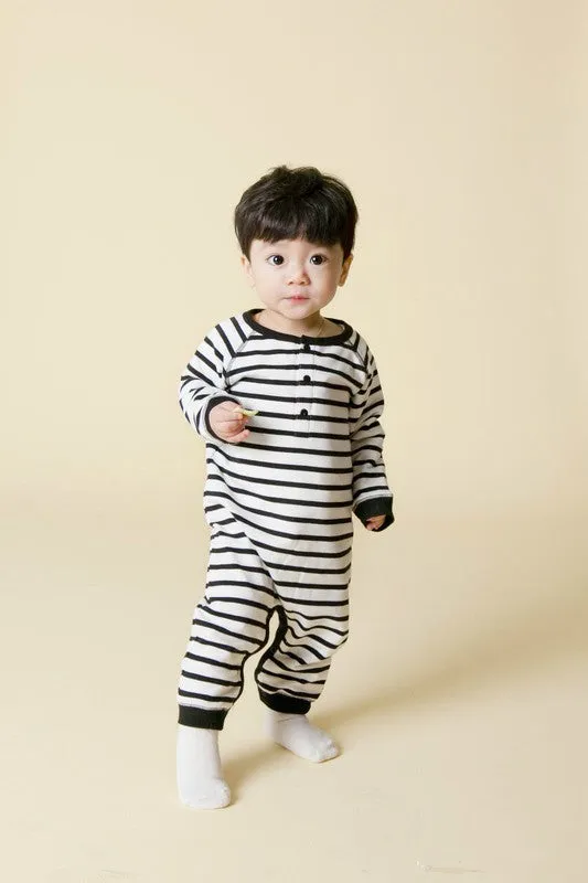 Button Stripe Romper